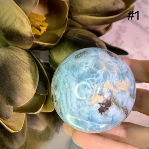 ラリマースフィア Larimar Sphere - Polished Stone | New Moon Beginnings