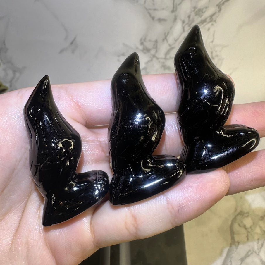Black Obsidian Raven 5cm – ZAIENCRYSTAL LLC