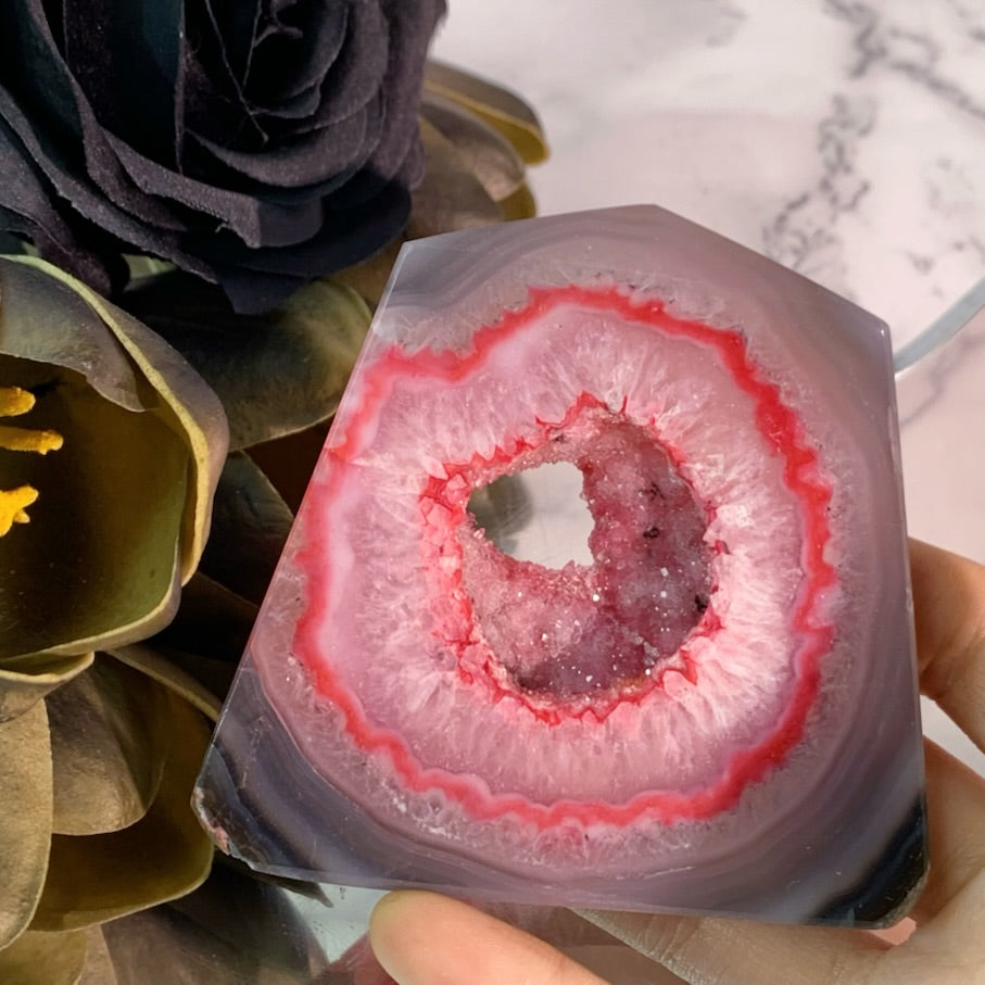 Pink Druzy Agate – zaiencrystal.com