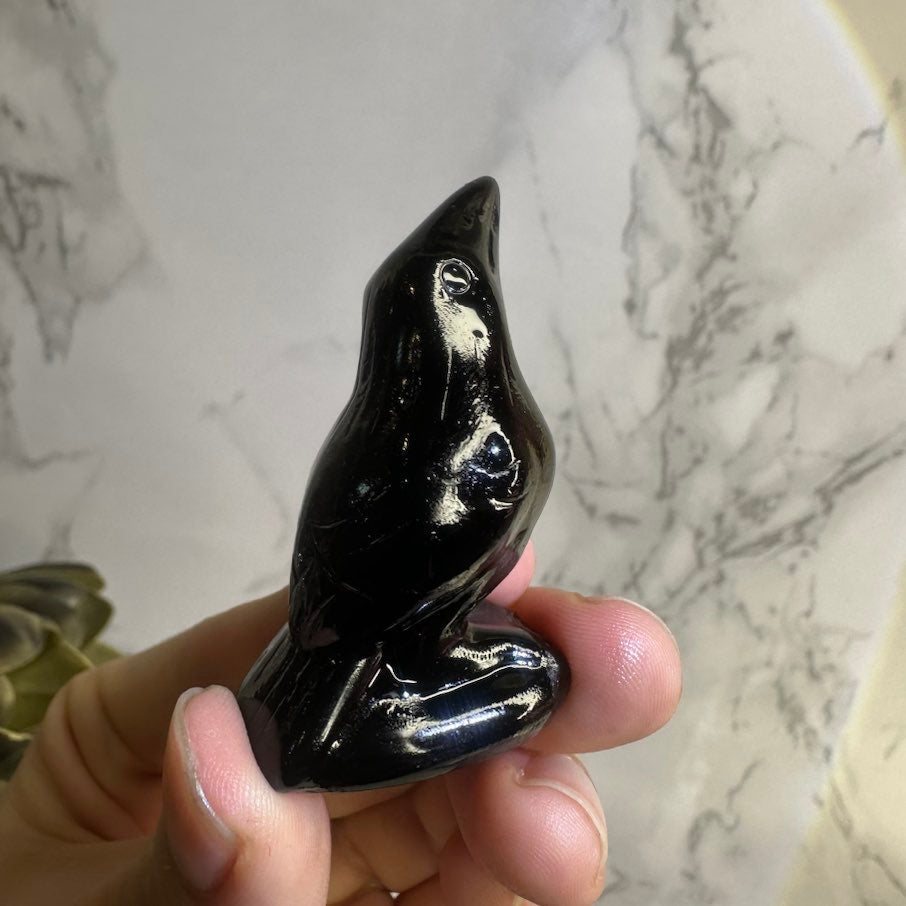 Black Obsidian Raven 5cm – zaiencrystal.com